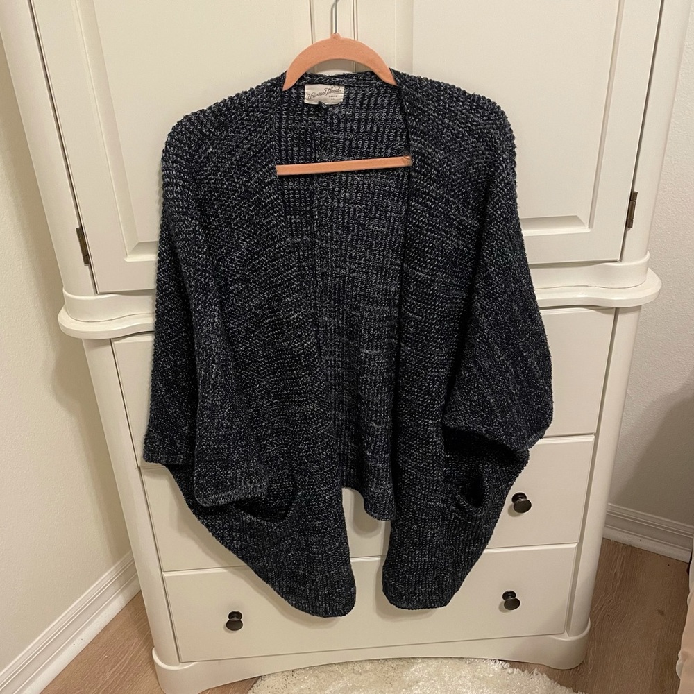 Navy blue/gray thick knit cardigan sweater—Universal Thread
